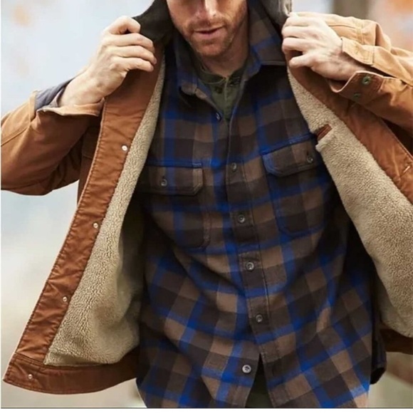 Men's WOOLRICH Ripstop Trucker Jacket With Sherpa Lining Size XL EUC! - Picture 3 of 13